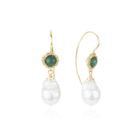 Malachite and Pearl Earrings