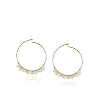 White Pearl Hoop Earrings