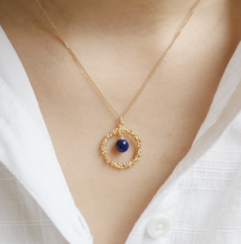 Lapis Lazuli Metallic Pendant