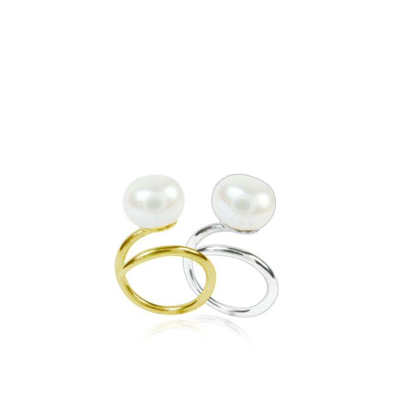 White Pearl Warrior Ring