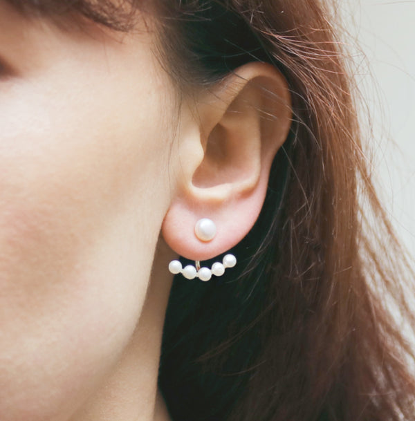 Pearl jacket earrings