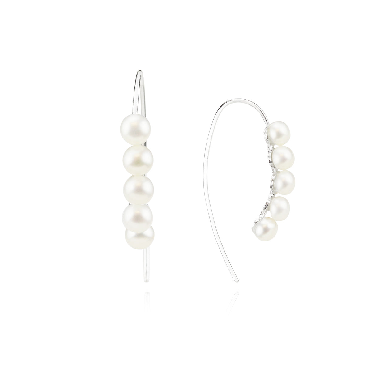 White Cabochon Fish Hook Earrings