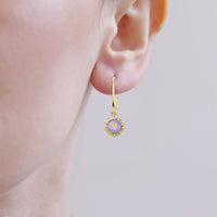 Mini Sunflower gem drop earrings