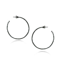 Hammered Silver Hoop Earrings