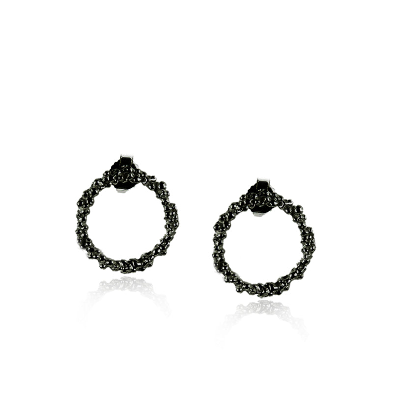 Pepper Textured Circle Studs Earrings