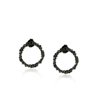 Pepper Textured Circle Studs Earrings
