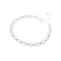 Pink Tourmaline & Pearl Bracelet