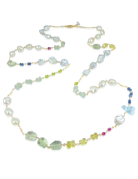 Pearl and Gem Long Necklace