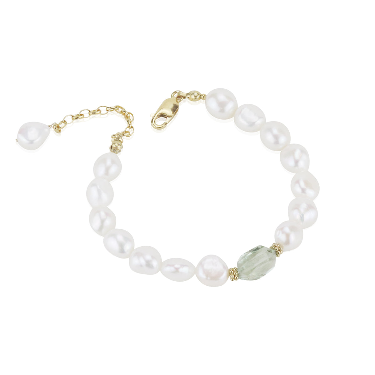 Green Amethyst Pearl Bracelet