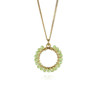 Small Circle Wire Wrapped Bead Pendant