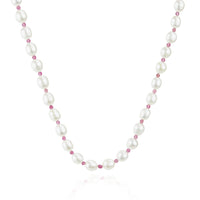 Pink Tourmaline & Pearl Necklace