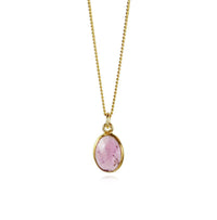 Faceted Oval Gem Pendant Necklace