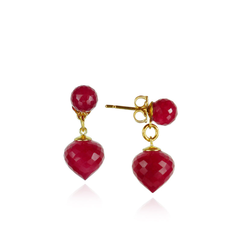 Double Gem Drop Earrings