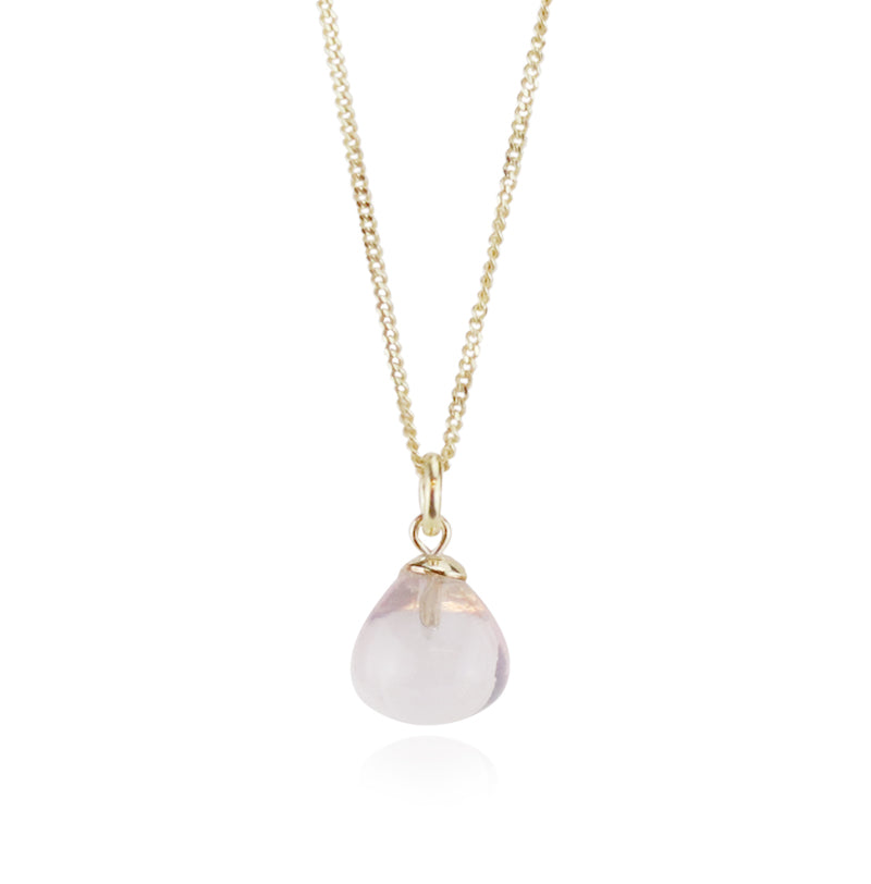 Mini Smooth Stone Pendant Necklace