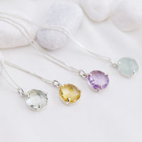 Round Gem Pendant Necklace