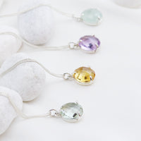 Round Gem Pendant Necklace