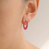 Hinged Faceted Beads Hoops