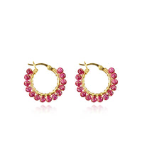 Hinged Faceted Beads Hoops