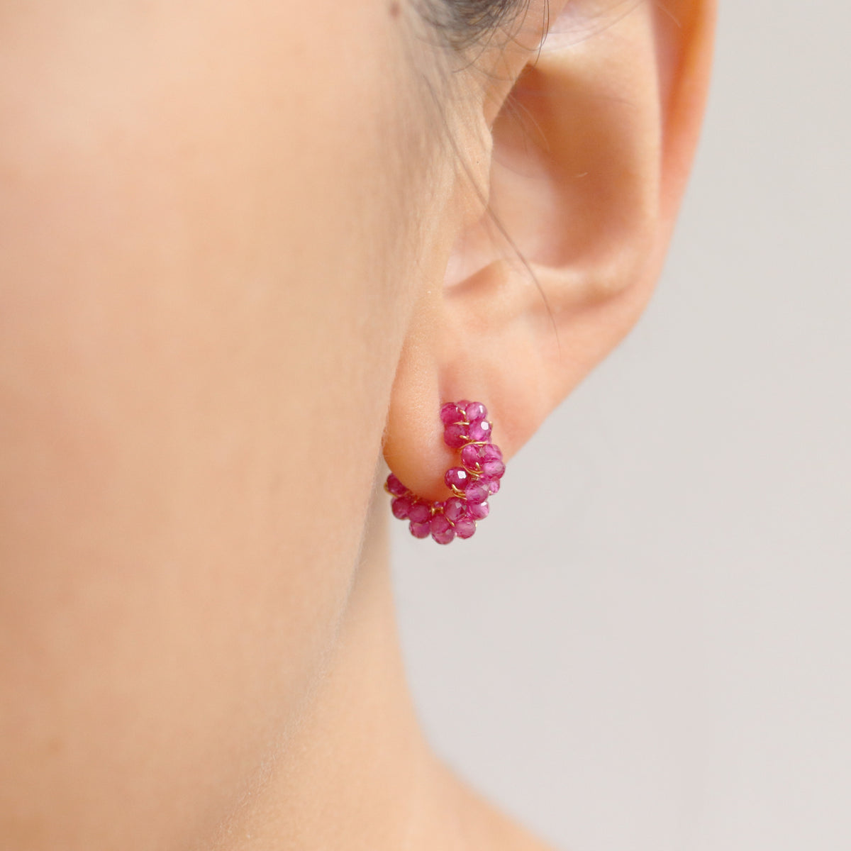 Tiny gem Hoop Earrings