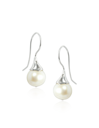 White Pearl Vermeil Earrings