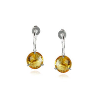 Faceted Round Gemstone Earrings