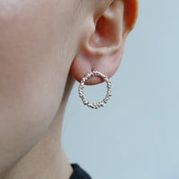 Pepper Textured Circle Studs Earrings