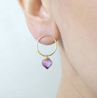 Amethyst Hoop Earrings