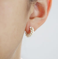 Tiny Pearl Hoop Earrings