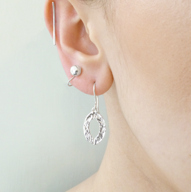 Small Metallic Textured Earrings