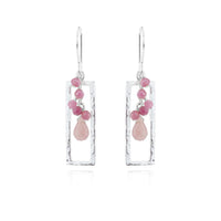 Hammered Rectangle & Cluster Earrings