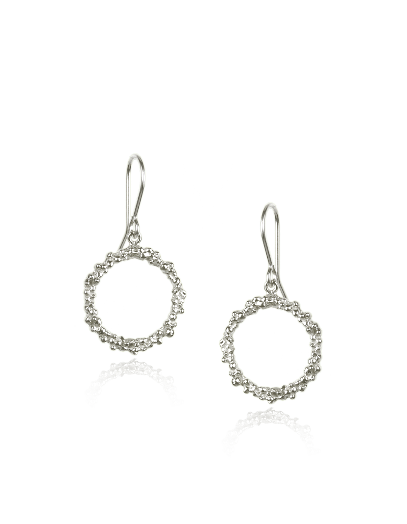 Textured Circle Fish Hook Earrings