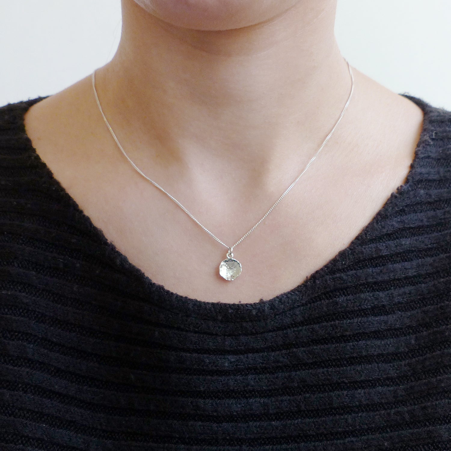 Small silver hotsell disc necklace