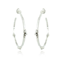 Cluster Silver Balls Hoops