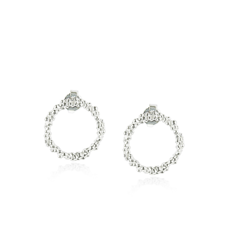 Pepper Textured Circle Studs Earrings