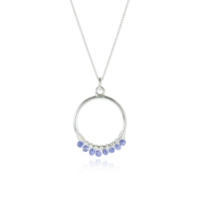 Iolite Circle Pendant