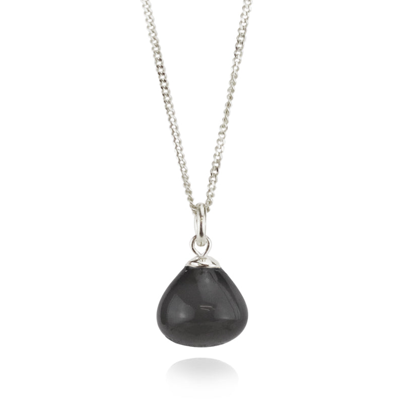 Mini Smooth Stone Pendant Necklace