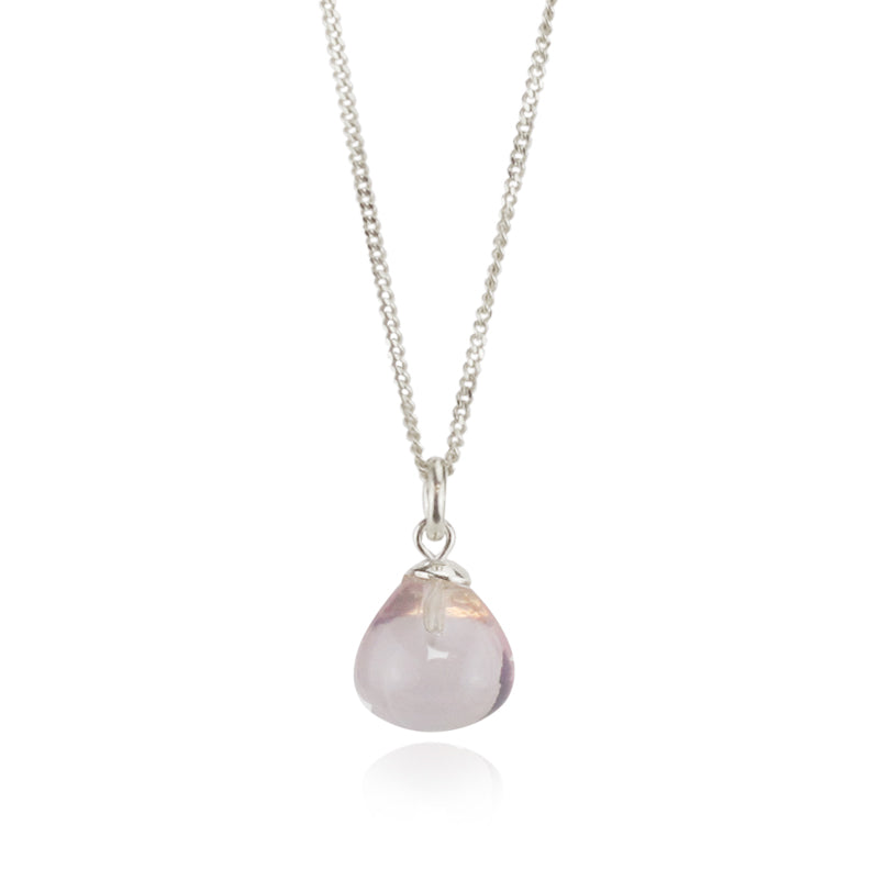 Mini Smooth Stone Pendant Necklace