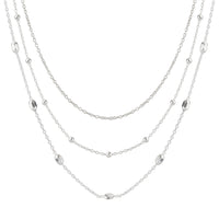 Silver Triple Chain Necklace