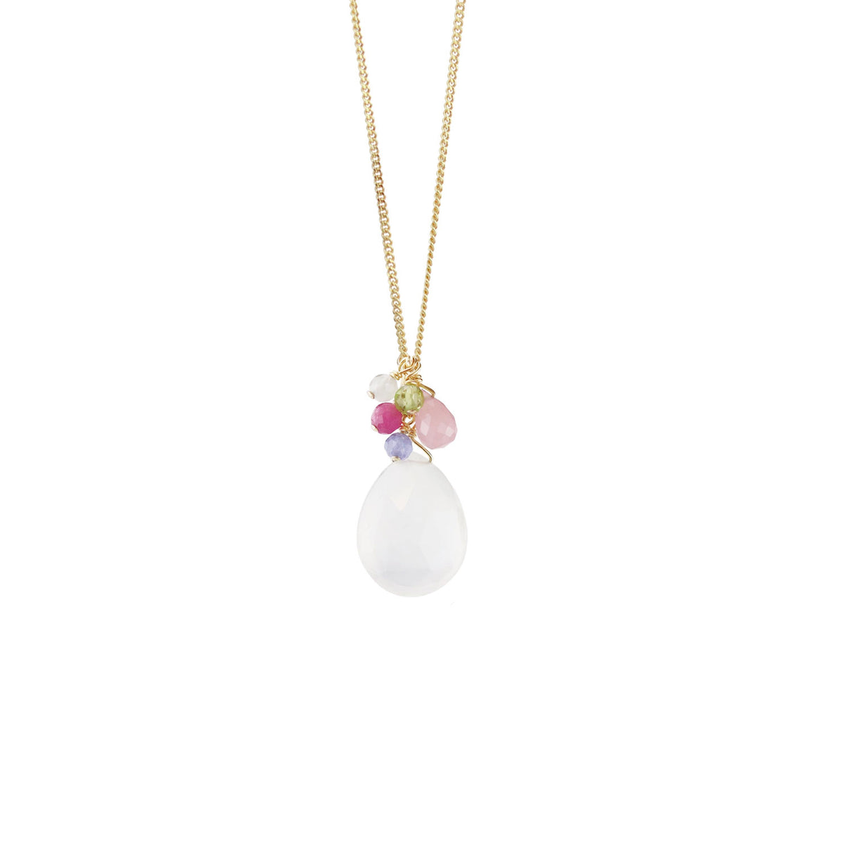 Pear Cut Gemstone Cluster Pendant