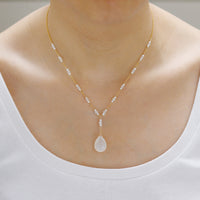 White Chalcedony Y Necklace