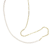 Pearl & Paperclip Chain Necklace
