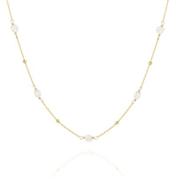 White Pearl & Satellite Chain Necklace