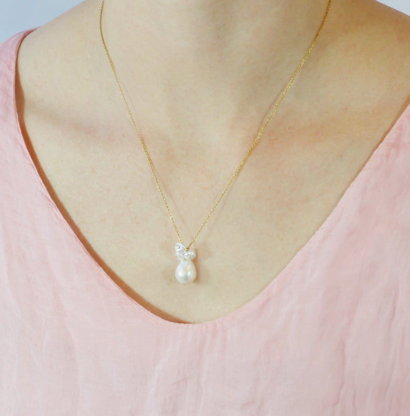 Baroque And Keishi Pear Cluster Pendant Necklace