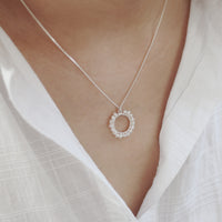 Pearl Wrapped Circular Pendant