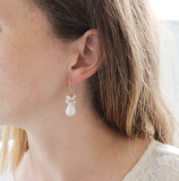 White Baroque Pearl Earrings