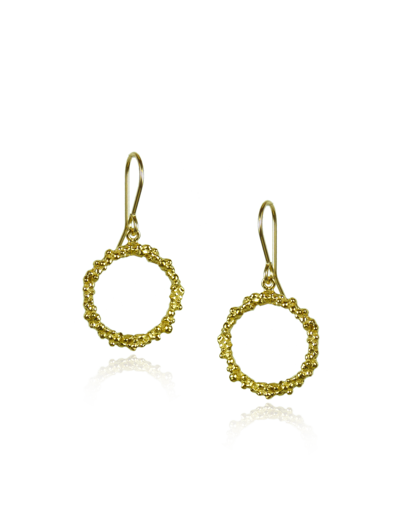 Textured Circle Fish Hook Earrings