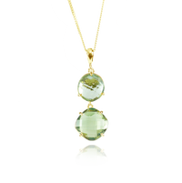 Double Set Stone Gem  Pendant