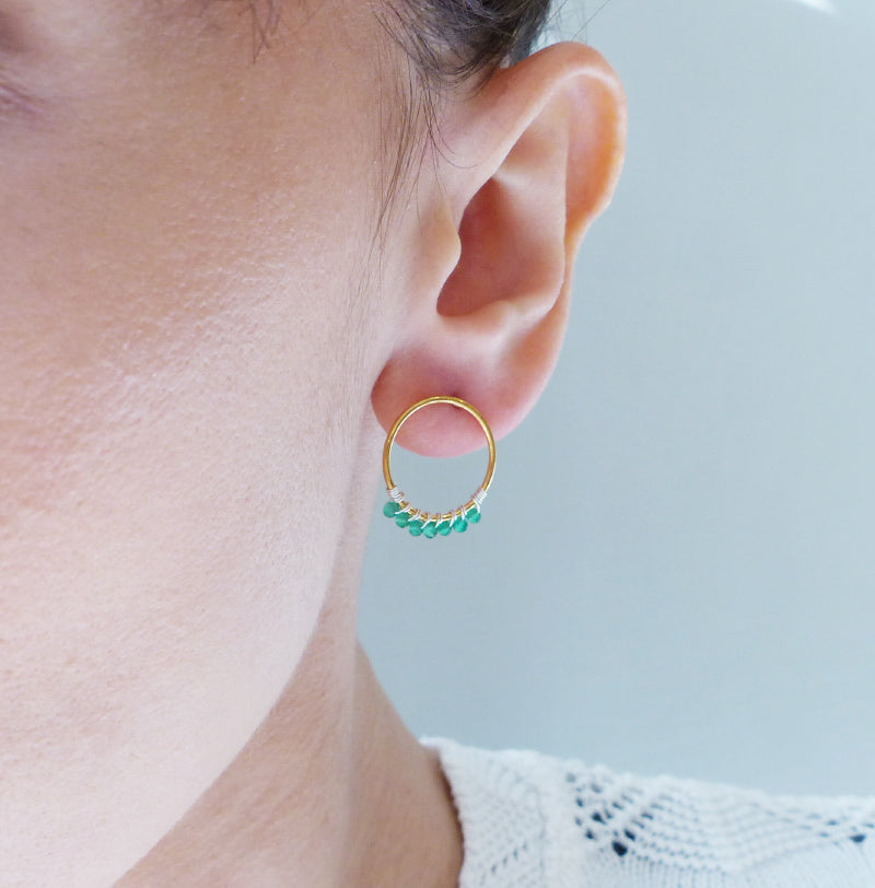 Small Wire Wrapped Hoop Earrings