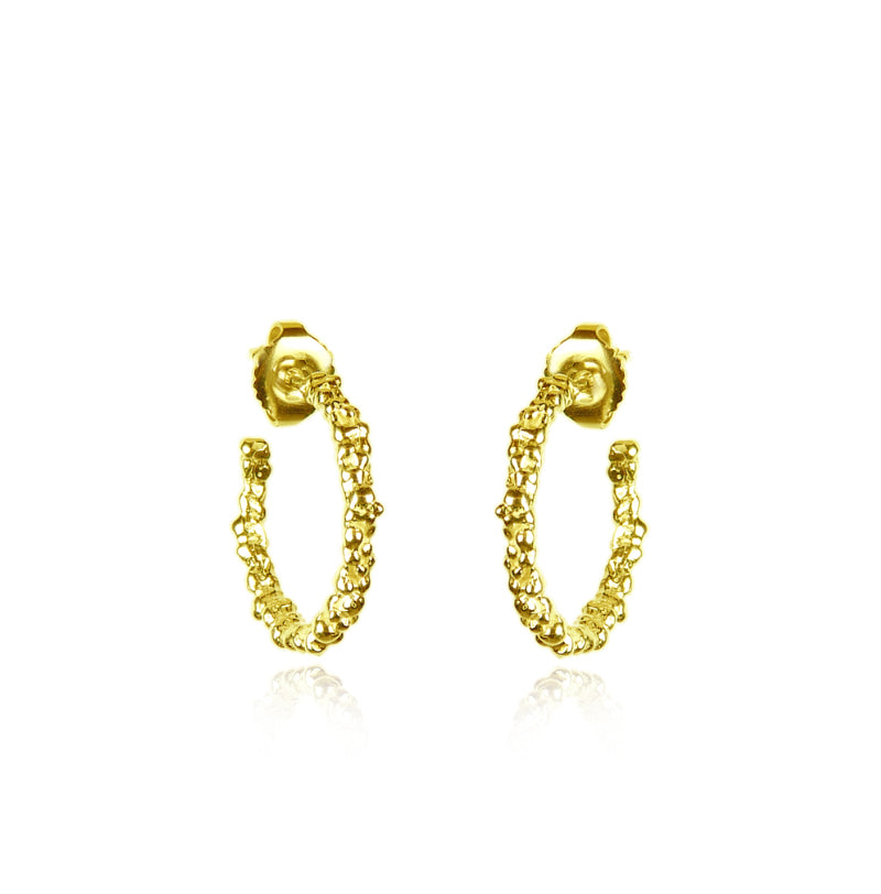 Vermeil Peppered Textured Hoops