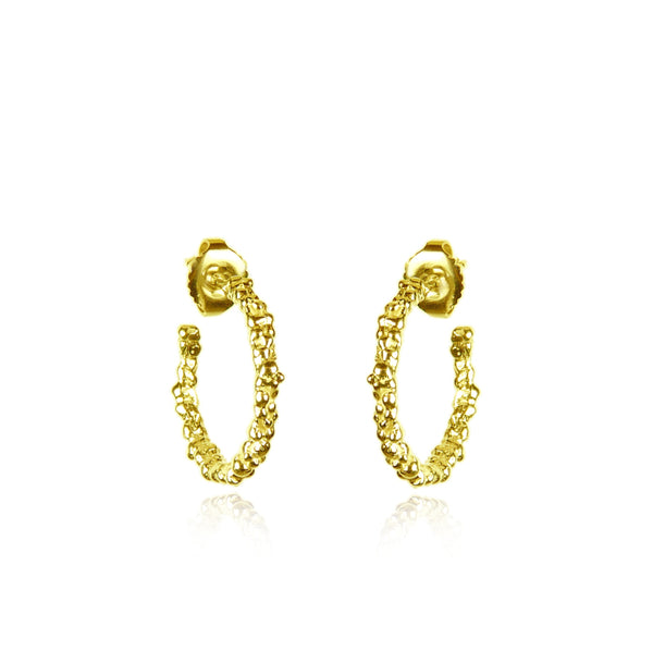 Vermeil Peppered Textured Hoops